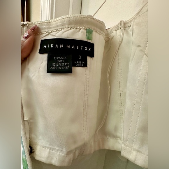 Aidan Mattox Springtime Silk Strapless Dress - Size 0 - Picture 10 of 11